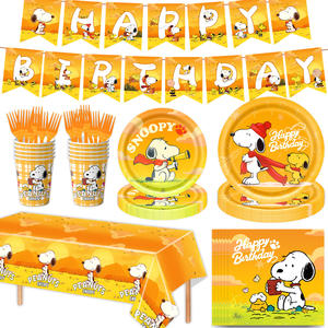 Set Decorativo Ecologico a Tema Cani Cartoon per Feste di Compleanno per Bambini, Topper per Torta in Carta, Articoli per la Tavola, Forniture per Feste all'Ingrosso - Product Image 2