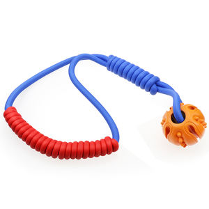 เชือกคอตตอนเคี้ยวของเล่นสำหรับสัตว์เล็กของเล่นสุนัขสีสันสดใสทำจากยางอุปกรณ์สำหรับสัตว์เลี้ยง - Product Image 5