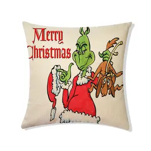 Wie Grinch gestohlen Weihnachten Frohe Grinchmas Hochwertige Kissen bezug Digitaldruck Grinch Kissen bezug Druck Kissen bezug