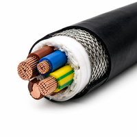 Câble d'alimentation en cuivre blindé isolé XLPE LSZH 3 conducteurs STA/SWA 0,6/1 kV avec écran métallique tressé, couleurs européennes, norme IEC