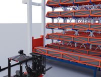 Système de stockage automatisé à portique pour profilés et tuyaux en acier en entrepôt