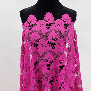 Fushia <span class=keywords><strong>Guipure</strong></span>/cordino in pizzo per festa nuziale tessuto di pizzo ricamato - Product Image 1