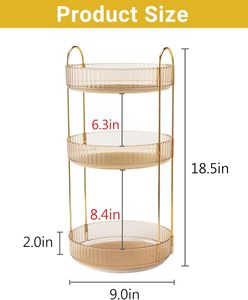 24pcs Plastic Cosmetic Beauty Makeup Organizer <b>Storage</b> Box Rotatable <b>Storage</b> Rack Transparent <b>Dressing</b> <b>Table</b> Organizer - Product Image 2