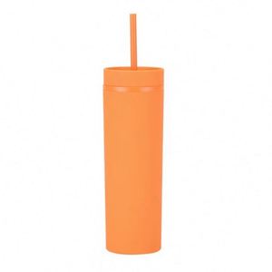 Hot Wholesale <b>Sales</b> 16Oz Colored Acrylic Reusable Cups With Lids and <b>Straws</b> Double Wall Matte Tumblers Wholesale Bulk - Product Image 4