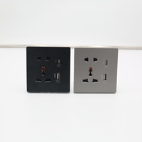 Enchufe de Pared Universal BENDI C20 10A 220V de 5 Pines con USB-A+C PD, Carga Rápida, Panel de PC Ignífugo, Estándar IP22, Conexión a Tierra, 4 Colores