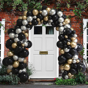 <span class=keywords><strong>Amazon</strong></span> Offre Spéciale noir ballon guirlande arc kit or argent métallique ballons d'hélium globes pour la fête d'<span class=keywords><strong>anniversaire</strong></span> célébration - Product Image 4