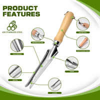 Outils de jardin multifonctions ergonomiques 5 en 1 en acier inoxydable avec tranchant