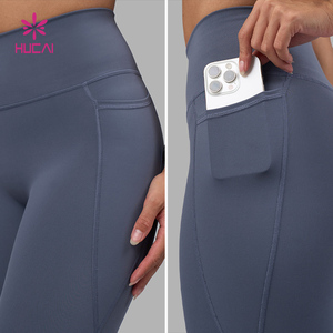 हुकाई कस्टम उच्च गुणवत्ता वाले पॉलिएस्टर स्पैन्डेक्स 4 तरह से खिंचाव सक्रिय कसरत उच्च कमर के साथ जिम लेगिंग - Product Image 3