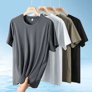 بيع بالجملة تيشيرتات رجالية كاجوال جيدة التهوية مخصصة مطرزة ومطبوعة بشعار شعور بالجليد محبوكة من النايلون/دنة - Product Image 3