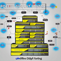Switch Jaringan POE Standar POE48V dengan Port Serat Optik SFP/SC, Switch 100 Gigabit