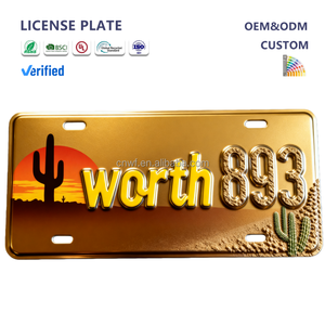 <span class=keywords><strong>Plaque</strong></span> <span class=keywords><strong>d</strong></span>'<span class=keywords><strong>immatriculation</strong></span> de voiture souvenir en alliage <span class=keywords><strong>d</strong></span>'aluminium <span class=keywords><strong>avec</strong></span> finition chromée et épaisseur personnalisable, <span class=keywords><strong>avec</strong></span> un design en relief personnalisé - Product Image 2