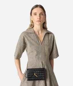 Bottega BV Andiamo <b>Pouch</b> on Strap <b>Pouch</b> in Intrecciato Nappa Leather with Signature Knot Closure and Sliding Strap Veneta - Product Image 2