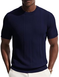 <span class=keywords><strong>T</strong></span>-<span class=keywords><strong>Shirt</strong></span> Eleganti Casual da Uomo Personalizzate OEM, Stile Old Money Vintage, Morbide e Texturizzate, Collo Tondo, Manica Corta, <span class=keywords><strong>T</strong></span>-<span class=keywords><strong>Shirt</strong></span> Formali da Uomo per Affari - Product Image 3