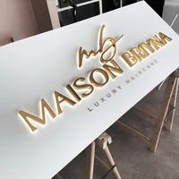 Enseigne personnalisée en lettres lumineuses Halo en acier inoxydable rétroéclairées en acrylique LED pour salon de beauté, boutique