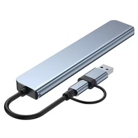 Adaptateur USB Type-C 8 en 1, convertisseur USB, répartiteur, hub USB, station d'accueil, lecteur de carte multifonctionnel pour ordinateur
