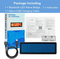 Badge nominatif LED Bluetooth entièrement neuf, programmable, avec message défilant, mini écran LED, affichage de texte HD, chiffres et motifs