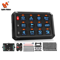 Panel de interruptores Dozer de 12 posiciones, 12V 24V, control por cable, interruptor maestro de alta resistencia de 80A, IP67 a prueba de agua