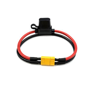 כבל מחבר XT60 זכר לנקבה עם מחזיק נתיך 12AWG 14AWG, כבל אדום שחור למזל\\\"ט עם סוללת ליפו - Product Image 2