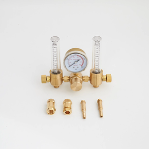 Latón de alta calidad CGA580 Entrada 5/8 "Conector de salida Medidores de presión dobles Regulador de presión de argón/CO2 para antorchas de soldadura - Product Image 2
