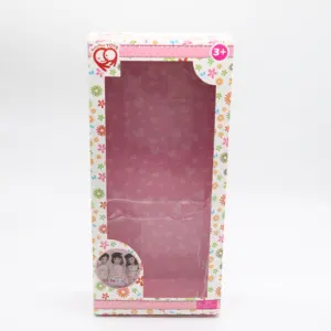 Custom glossy folding clear doll packaging box toy gift box for doll