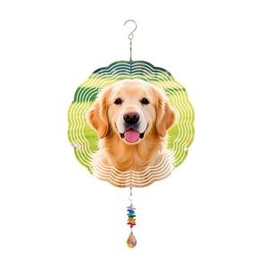 Carillon éolien en acier inoxydable rotatif à 360 degrés en 3D, motif chien Golden Retriever, résistant aux intempéries, décoration de <span class=keywords><strong>jardin</strong></span> Art Déco - Product Image 6