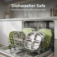 Kotak Makan Siang Stainless Steel 4 Sekat Portabel 600ml Bebas BPA Dengan Tutup Berventilasi Untuk Anak-Anak dan Dewasa, Tersedia OEM