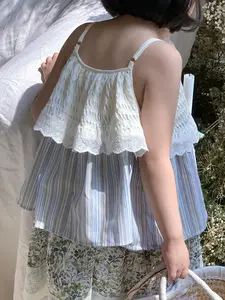 2024 Korean Design Little Baby Girl Overall Dresses Infant Toddler Flower Layer Cake Dress Clothing Wholesale B102