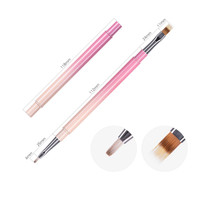 Brosse professionnelle d'art d'ongle de gel UV à double tête avec la brosse française en nylon en métal de poignée de poudre de perle pour des Use-BW69 de salon de beauté