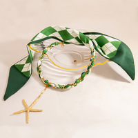 Collar con Colgante de Estrella de Mar en Acero Inoxidable Chapado en Oro de 18K SUMMLY, Cadena de Cinta Tejida, Joyería Boho de Playa para Mujer, Regalo para Vacaciones