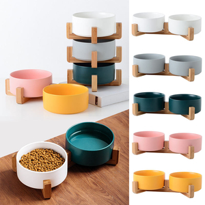 Ceramic Pet Bowl <b>Cat</b> Dogs Feeding Matted Elevated Dog Bowl Double Bowls Pet Food Water Feeder Wholesale Pet Manufacturer - Product Image 3