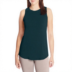 Débardeur de sport en jersey uni pour femmes, style Y2K, respirant, 100% polyester, sans manches, coupe confortable, course à pied, yoga, gym, entraînement physique - Product Image 1