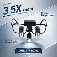 Loupes chirurgicales pour chirurgie cardiaque, grossissement 3,5x avec éclairage 7W, conception pour une vision optimale JENM-350X+MG-JD2100