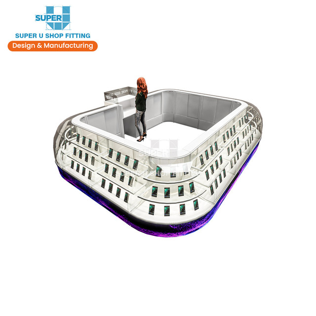 Retail Display Cabinet Mobile Phone Counter Shopping Mall Kiosk Repair Cell Phone Kiosk Display Cases