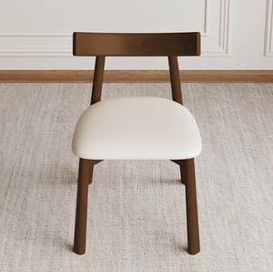 Ensemble de 2 chaises de salle à manger modernes avec cadre en bois massif, design ergonomique sans accoudoirs, coussins épais en PU, durables et écologiques pour la maison et l'hôtel - Product Image 3