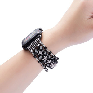 HuaMJ Bijoux De Luxe Perles Charme Designer <span class=keywords><strong>Bracelet</strong></span> Montre Bande 40mm Strass <span class=keywords><strong>Bracelet</strong></span> pour <span class=keywords><strong>Apple</strong></span> <span class=keywords><strong>Watch</strong></span> Iwatch - Product Image 4