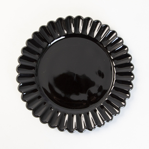 Tazón Redondo para Ensaladas, Frutas y Aperitivos, Tazón de Vidrio de Color Negro Sólido de Aspecto Elegante - Product Image 3
