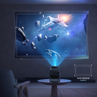 Projecteur vidéo professionnel 1080P HD noir Android 13 pour extérieur avec caméra intégrée et haut-parleur 4Ω5W*1