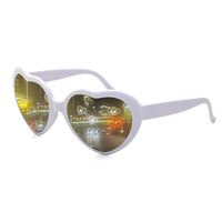 Commande personnalisée Lunettes de soleil à diffraction cardiaque pour Festival Party Rave Light Accessoires en forme de cœur Lunettes 3D à diffraction