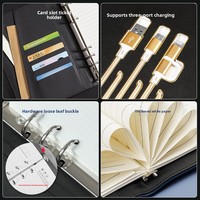 Ensemble carnet et batterie externe sans fil personnalisable – Cadeau d'affaires pour conférences – Chargeur portable – Journal – Fin d'année