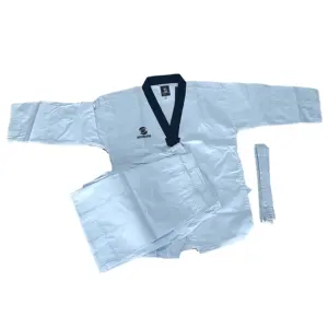 Woosung super march promotion usine vente en gros Logo personnalisé wtf taekwondo uniforme noir