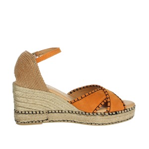 Sandali con zeppa Serraje 1043 Beige - Product Image 4