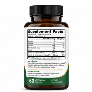Capsules dures de Vitamine D3 + K2 OEM/ODM les plus vendues - Complément pour adultes pour améliorer l'immunité et soutenir les antioxydants, 60 capsules, durée de conservation 24 mois - Product Image 4