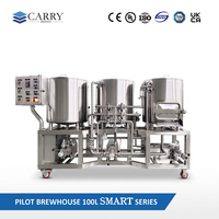 Machine à fabriquer de la bière artisanale 150L 3 cuves, système d'équipement de brassage de bière, équipement industriel clé en main pour restaurant et maison