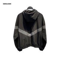 Veste coupe-vent réfléchissant vintage à fermeture éclair pour homme 100% polyester col à capuche brodé Technics motif solide tricoté