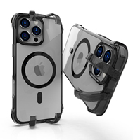 Coque de téléphone COSYU antichoc transparente noire magnétique en TPU+PC, étanche, design sportif, avec béquille pour séries 17/16/15/14/13/12