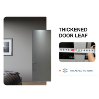 Porte invisible en bois massif OUNA, design moderne pour chambre à coucher, cadre plat sans cadre, ouverture en aluminium, cadre de porte en bois caché dans le mur