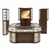 Vitrine de présentation de bijoux de luxe GZowin en acier inoxydable avec éclairage LED, vitrine en verre écologique, comptoir personnalisé étanche