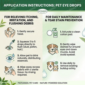 Gouttes oculaires pour animaux de compagnie 100ml, extrait d'huiles essentielles naturelles, nettoyant pour les <span class=keywords><strong>yeux</strong></span> des chiens, éliminateur de taches de larmes pour chats, sans picotements, GMP, OEM personnalisé - Product Image 5