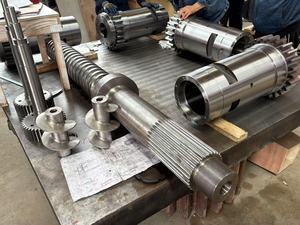 Tùy chỉnh kim loại thép Trục ổ trục động cơ điện Worm spline trục - Product Image 3