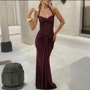 2025 <span class=keywords><strong>para</strong></span> <span class=keywords><strong>Amazon</strong></span> Cross-Border nuevo vestido <span class=keywords><strong>de</strong></span> mujer Sexy sin espalda diseño <span class=keywords><strong>de</strong></span> cadera encaje decoración tela <span class=keywords><strong>de</strong></span> gasa estilo Casual <span class=keywords><strong>para</strong></span> verano - Product Image 2